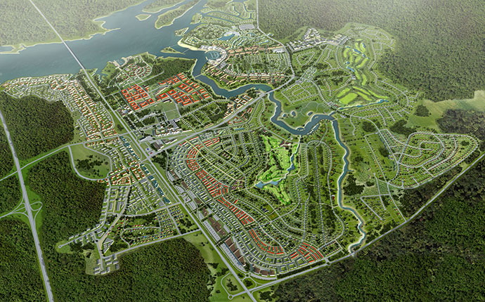 Une image aérienne de terres représentant des parcelles de l’Ontario.